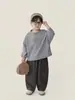 Camiseta de Manga Larga para Niño Changguo Ropa Niños Otoño Nuevo Estilo Algodón Puro Estampado de Letras Top para Primavera y Otoño