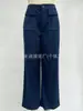 Comércio exterior calça feminina de veludo cotelê perna larga estilo europeu e americano, cintura alta, com bolsos duplos aplicados, calça longa reta solta, calça casual de outono e inverno transfronteiriça