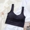 Ropa interior de belleza para espalda descubierta de hombro ancho con cuello cuadrado para mujer, ropa interior para llevar por dentro, top tipo tubo con pecho cubierto, sujetador inalámbrico, chaleco deportivo para llevar por fuera, talla grande