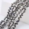 Cuentas Sueltas de Cristal Accesorios para Joyería DIY Cuentas de Vidrio Tallado Forma de Gota de Agua Accesorios para Ropa Color Plateado Agujero Horizontal 5*8mm Gota de Agua