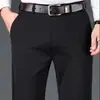Nuevos Pantalones de Traje Rectos Antiarrugas Negros para Hombre de Primavera y Otoño, Pantalones Profesionales de Negocios, Pantalones Casuales de Lujo Ligero de Alta Gama