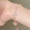 Pulsera Nueva de Trébol de Cuatro Hojas Rosa 2026 para Mujer, Exquisita, Dulce, Fresca, Versátil, de Gama Alta, Popular en Xiaohongshu