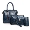 Bolsa Feminina 2026 Novo Modelo Urbana Simples Moda Tendência Ombro Único Transversal Bolsa de Mão Padrão Crocodilo Bolsa Mãe-Filha Conjunto de Quatro Peças Bolsa Feminina