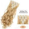 Perucas de Fibra Sintética de Comércio Exterior Europeu e Americano, Apliques de Cabelo Cacheado de 16 Polegadas, Extensões de Cabelo, Conjunto de 7 Peças, Conjunto de Cabelo Ondulado, Cabelo Cacheado Longo