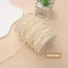 Cadena de perlas para abalorios DIY, decoración de perlas artificiales, material para cadena de cortina de perlas para bodas hechas a mano, cadena de hierro