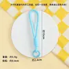 Llavero de Peluche de Cuerda Tejida a Mano de Color Sólido Lanyard Corto Portátil para Teléfono Colgante Decorativo para Bolso