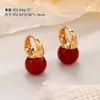 Novos Brincos Geométricos Vermelhos com Gotejamento de Óleo em Novo Estilo Chinês, Elegantes Presilhas e Brincos para Mulheres, com um Toque de Luxo Leve e de Alta Qualidade