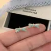 Brincos de Ballet Estilo Fresco Laço Azul Versátil Gota de Óleo Pequenos de Alta Qualidade Numerosos Pamine Brincos Femininos