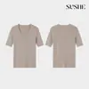 Ropa única y práctica: Suéter de punto multicolor de lana pura, cuello en U, hilo Yangzi de 48 hebras