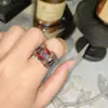 Anillo Redondo de Diamantes de Piedras Preciosas de Colores de Alta Resistencia Estilo Palacio Retro Versa, Anillo Hueco Galvanizado de Alta Retención de Color, Unisex