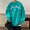 Suéter de pescoço redondo masculino outono nova carta básica impressa casual top Hong Kong estilo all-match casaco pullover solto