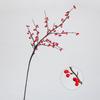 Alta calidad Nuevo Acebo Norteamericano Fruto Rojo Bayas Ramas Tacto Flor Artificial Fruto Rojo Flor Flor Decoración Ornamental Flor de Boda Arte Floral