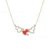 Collar de calabaza Kirin de alta gama, pequeño colgante de calabaza, ágata roja y nácar blanco, disponible para dropshipping y suministro para transmisiones en vivo