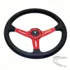 Volante de coche modificado de 14 pulgadas 340 mm volante de carreras de imitación cuero PU volante competitivo para juego yate