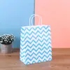 Estoque Pronto Sacolas de Papel Coloridas para Presente Publicitário Sacolas de Papel Kraft com Bolinhas Doces Sacolas de Compras Versáteis com Padrão Diagonal Atacado