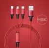 Cable de Carga USB de Uno a Tres para Teléfono Móvil Adecuado para Android, Apple y Tipo-C, Cable de Datos Trenzado de Nylon Tres en Uno Venta al por Mayor