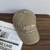 Gorra de Béisbol de Tela Lavada Transfronteriza Moda Bordado de Letras para Hombres y Mujeres Protección Solar Deportiva Sombrero de Calle Sombrero para el Sol