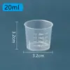 Venta al por mayor de fábrica vaso medidor grueso de 30 ml, 50 ml, 100 ml, laboratorio con escala, vaso medidor pequeño, vaso medidor de plástico PP
