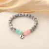 Pulsera de Ágata Morada Rayada de Venta Caliente Europea y Americana Pulsera de Piedra Solar Simulada Pulsera de Amistad Pulsera de Regalo Familiar para Vacaciones