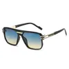 Gafas de Sol de Moda Cuadradas Transfronterizas 2025 Estilo Piloto Rectangulares de Metal Decorativas Versátiles Europeas y Americanas para Hombres