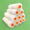 Pincel de 4 polegadas Tinta Emulsão Amarelo e Branco Rolo de Poliéster Manga de Cabelo Pincel Tinta Marinho