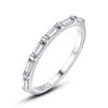 Anel de Prata Esterlina 925 Feminino Estilo Japonês e Coreano Personalizado Simples Escada Quadrada com Microcravação Diamante Anel Fino para Dedo Design de Nicho Ins Versátil Anel Feminino