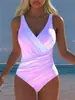 2027 Novo Maiô de Peça Única com Estampas Múltiplas Transfronteiriças para Mulheres, Praia Casual Sexy de Alta Qualidade Europeu e Americano