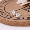 Brincos de Tarraxa Florais com Strass e Pérolas para Mulheres, Estilo Coreano de Feira de Rua, Brincos Pequenos Geométricos com Strass em Formato de Coração, Aço Inoxidável