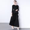 Vestido Top de Lanterna Vermelho Chinês Festivo Miyake Irregular com Saia Plissada Longa com Cadarço Traje de Comércio Exterior Estilo Europeu e Americano