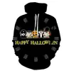Moletom com Capuz Halloween Terror Abóbora Moda Estampa Digital 3D Moletom Hoodie cos