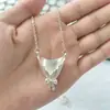 Collar Colgante de Abanico Plateado para Mujer Lujo Ligero Nicho Sentido de Alta Gama Cadena para Clavícula Adornos de Moda Individuales Accesorios