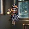 Decoración de Halloween de Bruja Calabaza Acrílica Más Vendida Adorno Colgante para Coche