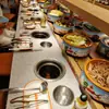 Imitación de porcelana de melamina, mismo estilo que la popular marca "Man Shuan", para restaurantes de hot pot de autoservicio: recipientes para hot pot, recipientes giratorios, tazas de agua, soportes para exhibir platos y recipientes para salsas para mojar