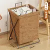 Cesta de ropa sucia con tapa, cesta de almacenamiento de ropa sucia plegable, cesta de lavandería para baño, cesta de almacenamiento de ropa de gran capacidad para baño