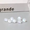 Cuentas sueltas de piedra lunar azul natural, cuentas redondas individuales, cuentas de feldespato blanco hielo, accesorios para pulseras DIY.