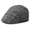 Gorra de Pato al por Mayor para Hombre, Boina a Cuadros para Otoño e Invierno, Sombrero Estilo Coreano para Personas de Mediana Edad y Mayores, Gorra Versátil hacia Adelante, Estilo Vintage