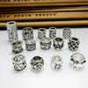 Cuentas de plata antiguas de agujero grande transfronterizas, pulsera de mano, cuentas de barril, cuentas para jugar, cuentas sueltas, accesorios DIY de plata de Xizang, cuentas para joyería, venta al por mayor