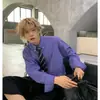 Camisas de Manga Larga Bordadas a Cuadros Azules Estilo Retro Americano para Hombres y Mujeres, Holgadas y Casuales, Camisas y Chaquetas Versátiles, Modernas