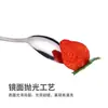 Amazon Cuchara de Acero Inoxidable 304 Mango Largo Chapada en Titanio Vajilla Cuchara Mezcladora de Colores Tenedor Coreano Cuchara Creativa para Hielo