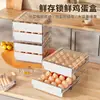 Bandeja de Huevos de Doble Capa Caja de Almacenamiento de Huevos para Refrigerador Tipo Cajón Organizador de Almacenamiento de Huevos de Grado Alimenticio para Cocina del Hogar