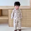 Conjunto de Ropa de Casa para Niños Estilo Coreano Pijamas de Primavera y Otoño para Niños y Niñas Ropa de Aire Acondicionado de Manga Larga con Dibujos Animados para Padres e Hijos