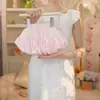 Verano 2025 Nuevo para Niñas Lindo de Manga Volante Gato Rosa Traje Muñeca Grande Top Pantalones Cortos Rosa Capullo