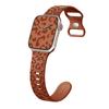 Correa de silicona con hebilla de mariposa y estampado de leopardo para Apple Watch, correa universal para Apple Watch de 1.ª a 8.ª generación.