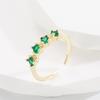 Anillo de Moda Transfronterizo Europeo y Americano de Lujo Ligero Color Cobre Dorado Chapado Zircón Geométrico Flor Anillo Ajustable de Moda para Mujer