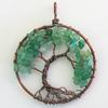 Colgante de árbol de la vida redondo de bronce con gema de grava de cristal, venta al por mayor de joyería de comercio exterior transfronterizo de Amazon y eBay