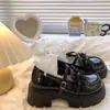 Zapatos Mary Jane de Color Sólido para Mujer 2026 Primavera Nuevos de Moda Geniales Tacón Grueso Zapatos de Una Sola Pieza con Hebilla de Lazo Estilo Japonés Zapatos Pequeños de Cuero