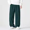 Pantalones Casuales de Pana Estilo Retro Japonés de Talla Grande para Hombre, Estilo Nuevo de Primavera, Pierna Recta Ancha Sueltos