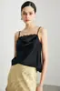 Camisola de Seda para Mujer 2026 Primavera/Verano Nueva Color Sólido Ropa Interior Exterior Estilo Commuter con Encaje y Top de Seda de Morera