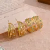 Pendientes Vintage Huecos Versátiles Estilo Francés para Mujer, Lujo Ligero Multicapa Incrustados con Diamantes Diseño de Forma de C de Alta Gama, Pendientes de Moda Versátiles