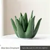 Bandeja de Cerámica Verde para Joyería de Aloe Vera Almacenamiento de Anillos Pendientes de Suculentas Decoración Adorno de Mesa
